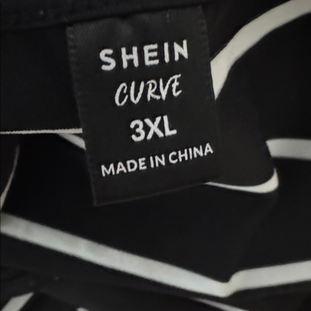 Shein Curve 3XL Stretchy Black and White Striped Women's Dress - Picture 8 of 8